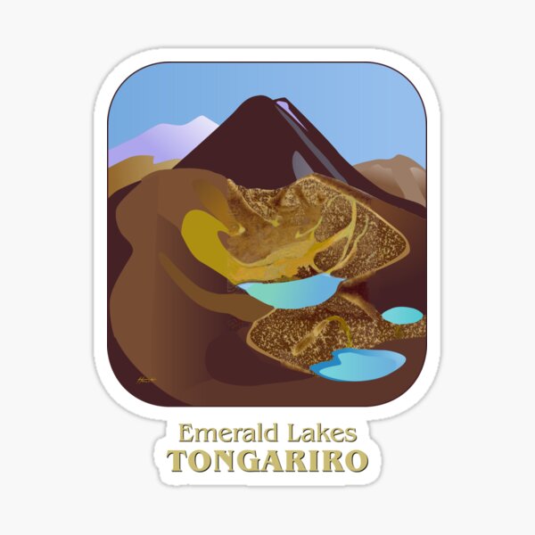 Emerald Lakes Tongariro Sticker