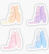 Four pack pastel stickers Pointe shoes Sticker