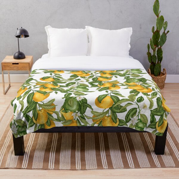 Item preview, Orange and Lime fruit tree blooming branches designed and sold by Yulia Fushtey.