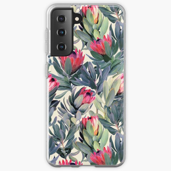 Painted Protea Pattern Samsung Galaxy Soft Case