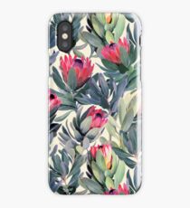 Gemaltes Protea-Muster iPhone-Hülle & Cover