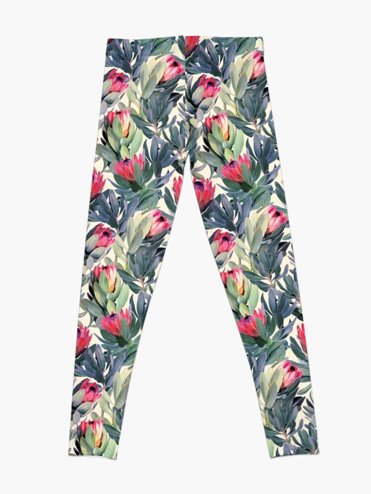 Alternate view of Painted Protea Pattern Leggings