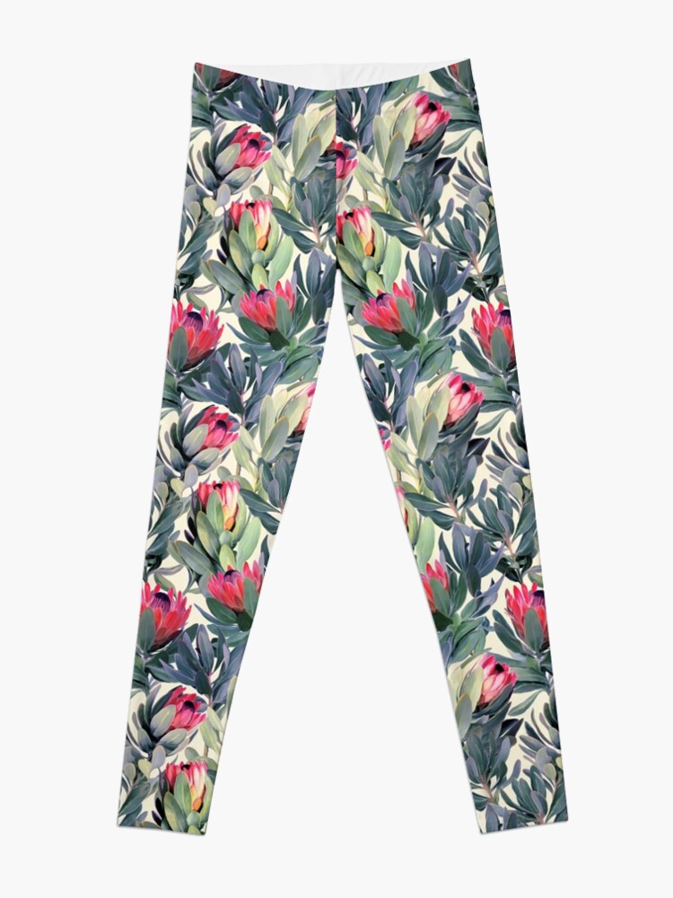 Alternate view of Painted Protea Pattern Leggings