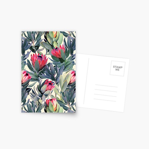 Painted Protea Pattern Postcard