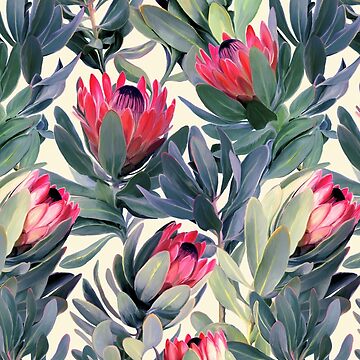 Artwork thumbnail, Painted Protea Pattern by micklyn