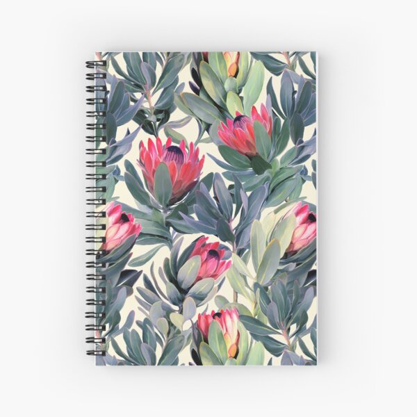 Painted Protea Pattern Spiral Notebook