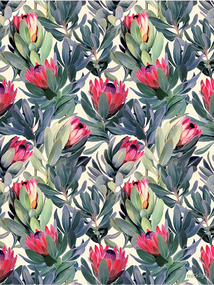 Thumbnail 3 of 3, Scarf, Painted Protea Pattern designed and sold by micklyn.