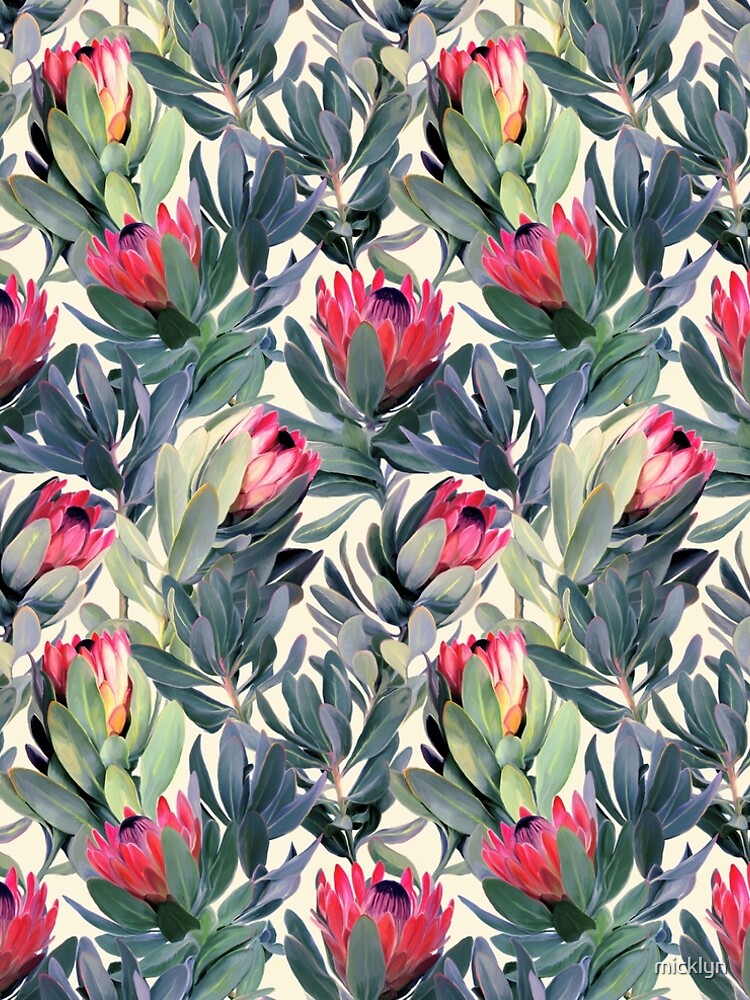 Painted Protea Pattern by micklyn