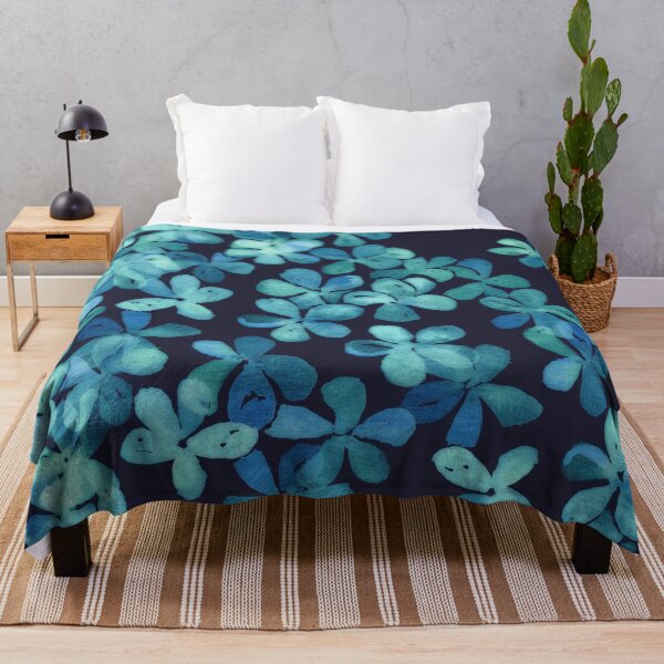 Item preview, Hand Painted Floral Pattern in Teal & Navy Blue designed and sold by micklyn.