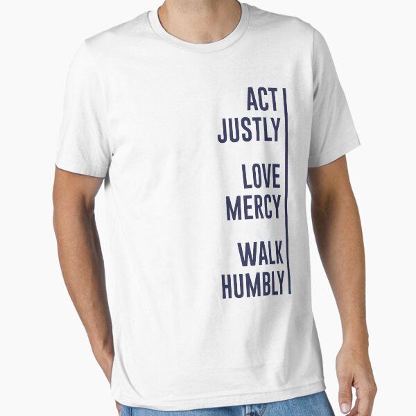 Vista previa del artículo con la obra «Actúa con justicia, ama la misericordia, camina con humildad», diseñado y vendido por elizaldesigns.