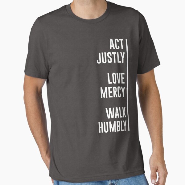 Vista previa del artículo con la obra «Actúa con justicia, ama la misericordia, camina con humildad», diseñado y vendido por elizaldesigns.
