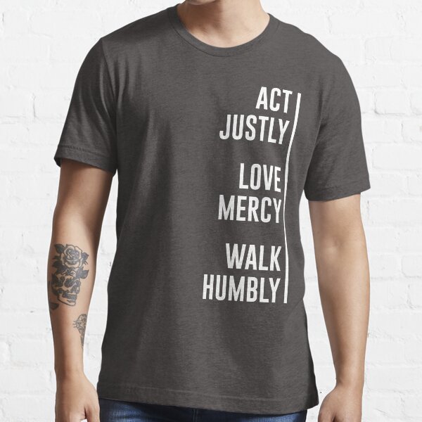 Vista previa del artículo con la obra «Actúa con justicia, ama la misericordia, camina con humildad», diseñado y vendido por elizaldesigns.