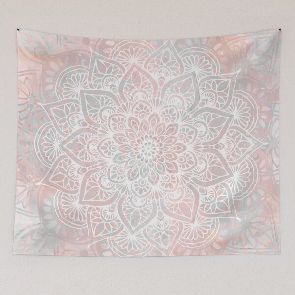 Item preview, Boho Mandala Flower of Life, Coral and Gray designed and sold by meggydesigns.