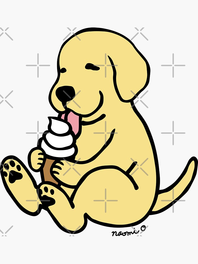 "Yellow Labrador Ice Cream Shop" Sticker for Sale by HappyLabradors