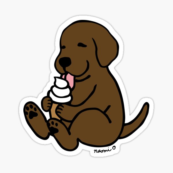 Chocolate Labrador Ice Cream Shop Sticker