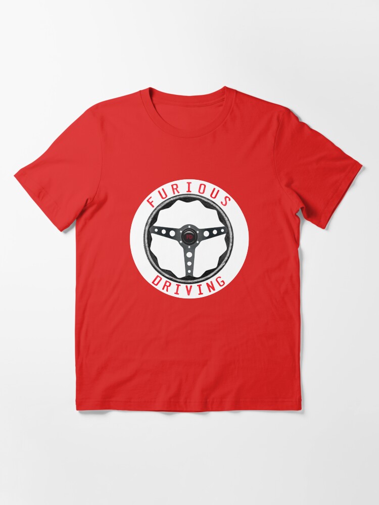 Alternate view of Furious Driving logo - White racing number circle background Essential T-Shirt
