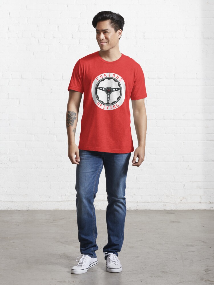 Alternate view of Furious Driving logo - White racing number circle background Essential T-Shirt