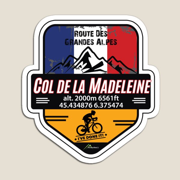 Item preview, Col de la Madeleine Cycle T-Shirt & Sticker - Route des Grandes Alpes - Ive Done It! designed and sold by OuterShellUK.