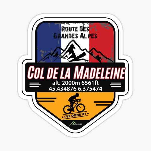 Item preview, Col de la Madeleine Cycle T-Shirt & Sticker - Route des Grandes Alpes - Ive Done It! designed and sold by OuterShellUK.