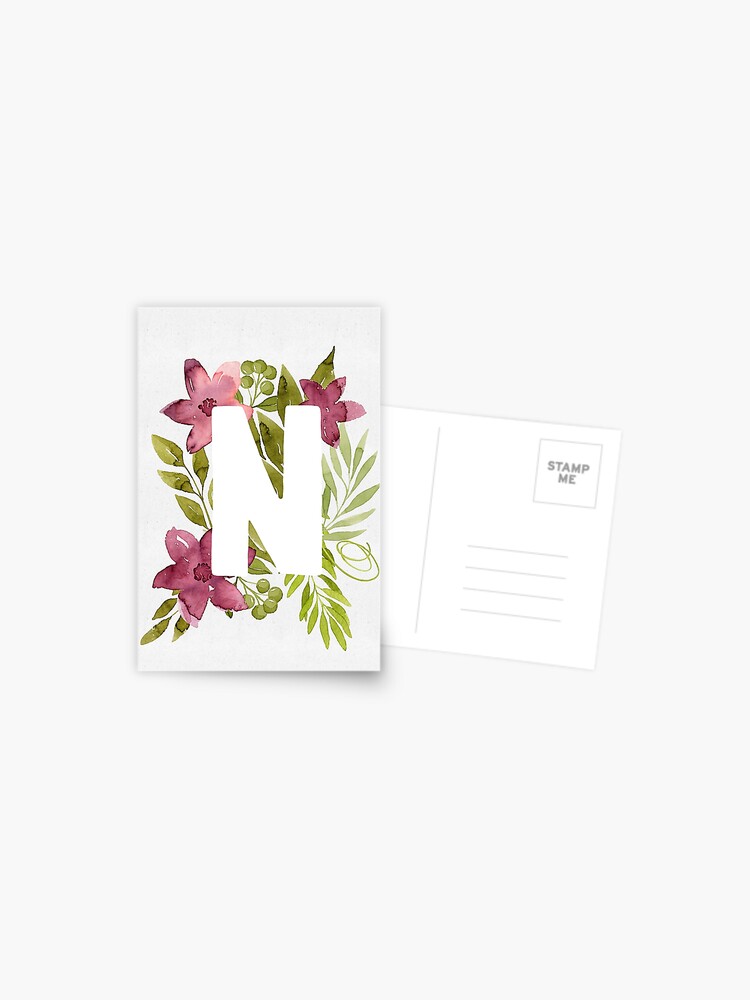 letter N print female minimal N initial print feminine art print custom name print tumblr print new baby gift N monogram print Vanity print