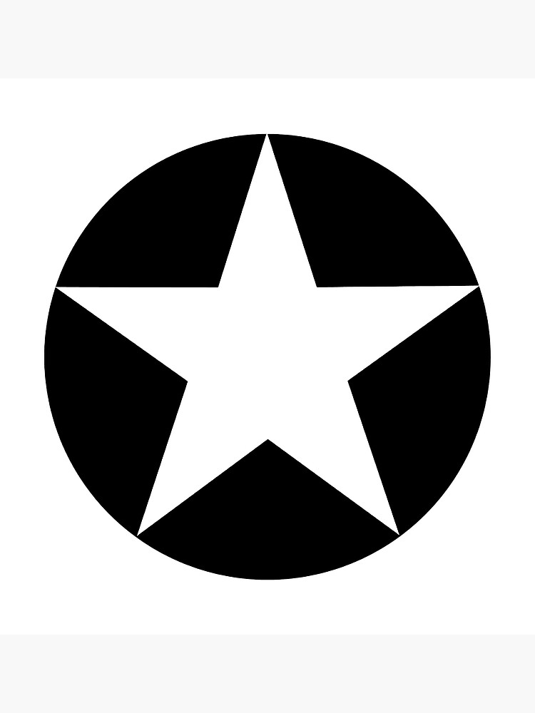 "WHITE STAR on BLACK CIRCLE." Photographic Print by TOMSREDBUBBLE Redbubble