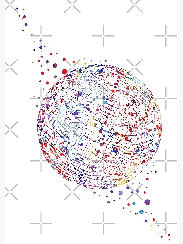 Earth circuit board, circuit ball, circuit board, circuit planet, computer science art by Rosaliartbook