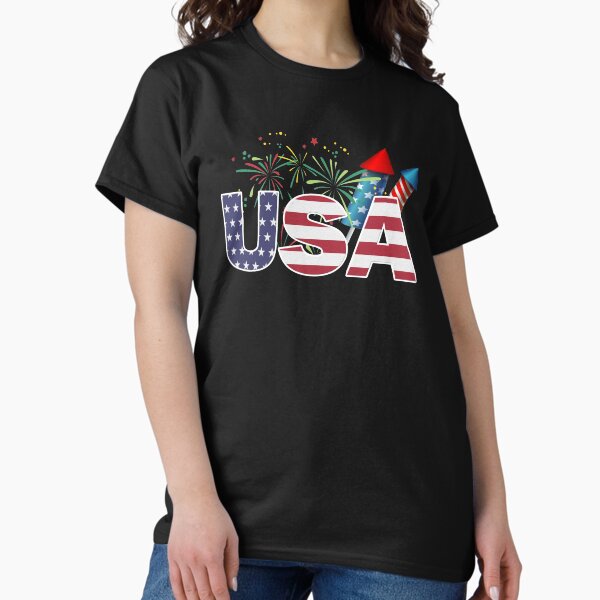 Item preview, USA fireworks 4th of July Patriotic T-shirt designed and sold by Sarah38.