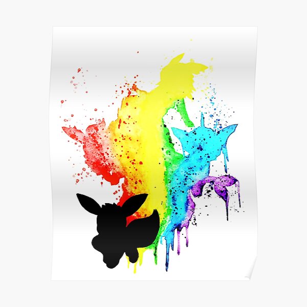 Rainbow Eeveelution Poster
