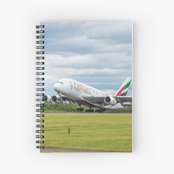 Emirates Airbus A380 Takeoff Spiral Notebook