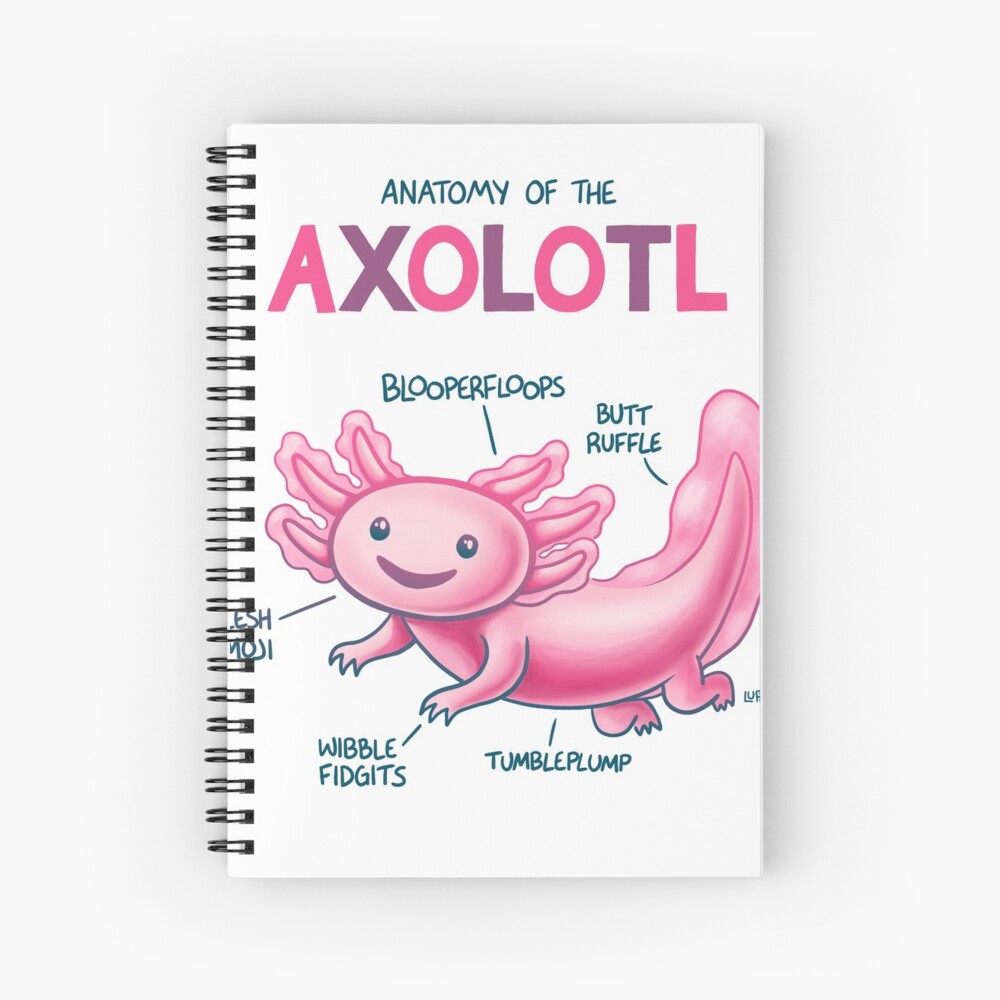 Anatomy of the Axolotl Spiral Notebook
