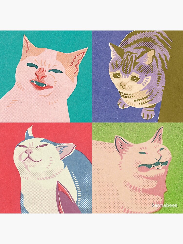 Four Meme Cats of the Apocalypse by karmabees
