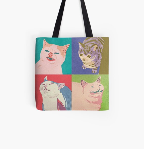 Four Meme Cats of the Apocalypse All Over Print Tote Bag