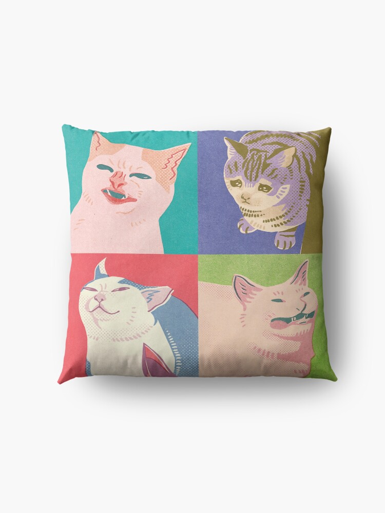 Alternate view of Four Meme Cats of the Apocalypse Floor Pillow