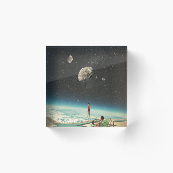 Summer with a Chance of Asteroids Acrylic Block