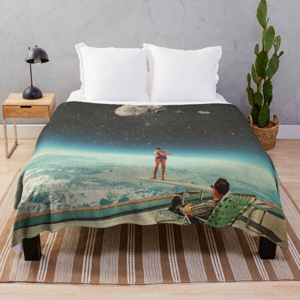 Summer with a Chance of Asteroids Throw Blanket