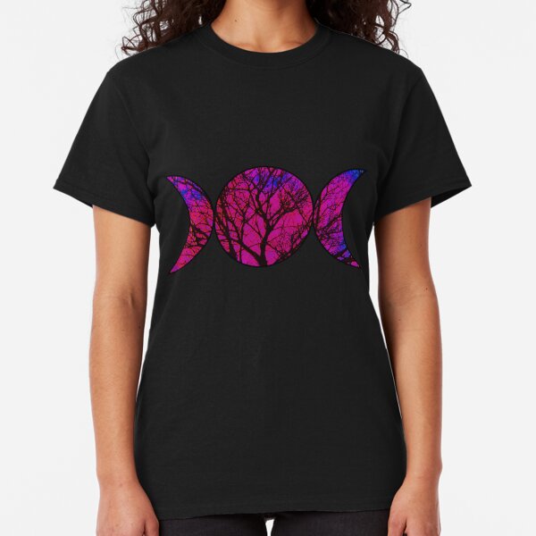 Pink Triple Goddess Symbol Classic T-Shirt