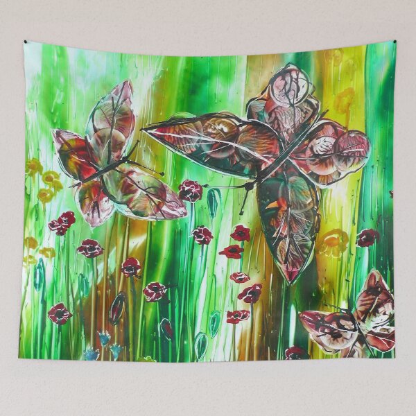 Item preview, Flutterby. Encaustic art designed and sold by NisaKiley.