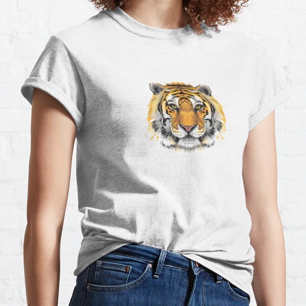 Face Tiger T Shirts Redbubble - saber tooth tiger t shirt roblox