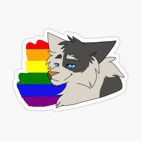 24342 - safe, artist:lovesilkes, part of a set, redtail (warrior cats), cat,  feline, mammal, feral, warrior cats, 2018, flag, ftm transgender, male,  pride, pride flag, solo, solo male, transgender, transgender pride flag -  Furbooru