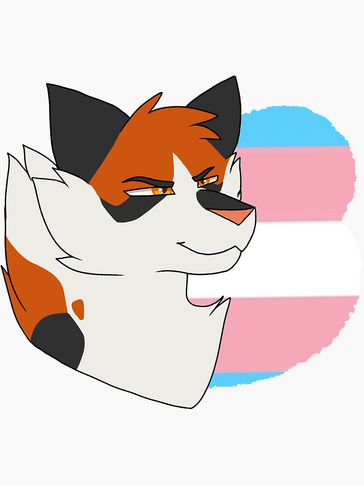 24342 - safe, artist:lovesilkes, part of a set, redtail (warrior cats), cat,  feline, mammal, feral, warrior cats, 2018, flag, ftm transgender, male,  pride, pride flag, solo, solo male, transgender, transgender pride flag -  Furbooru