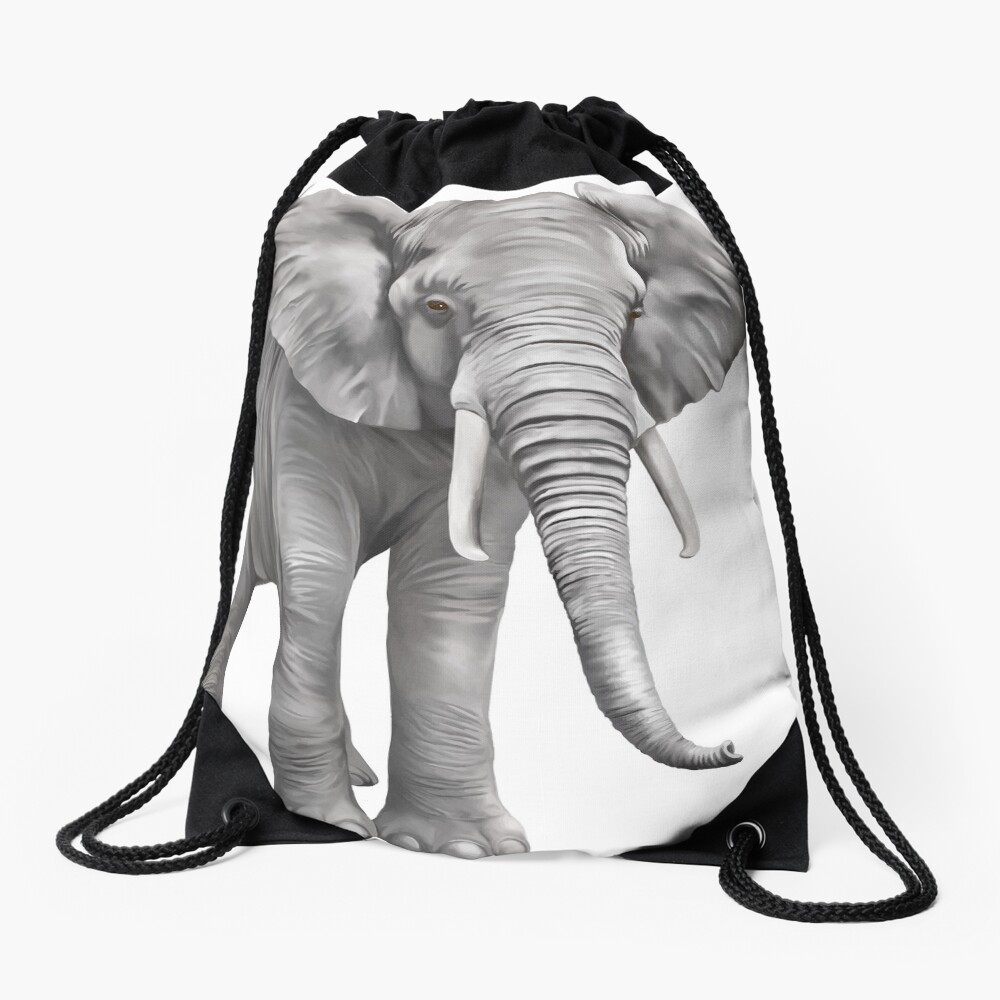 Large Elephant Drawstring Bag