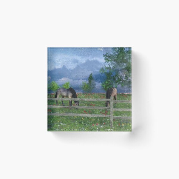 Item preview, Idyll with horses on paddock designed and sold by SilvioJust.