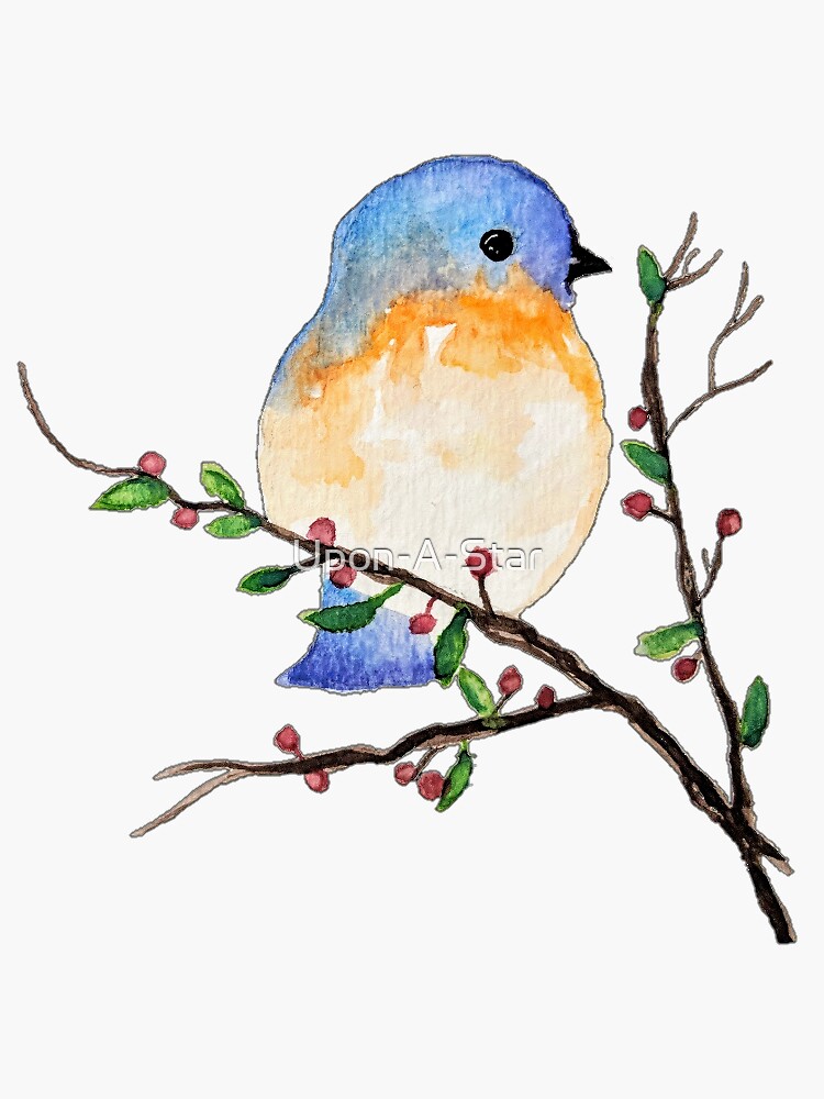 Thumbnail 3 von 3, Sticker, BlueBird und Berry Branch designt und verkauft von Upon-A-Star.