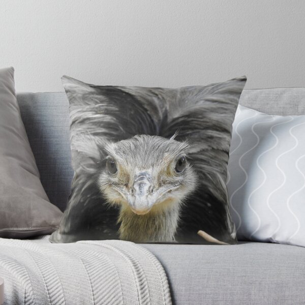 Greater Rhea, face-to-face Throw Pillow