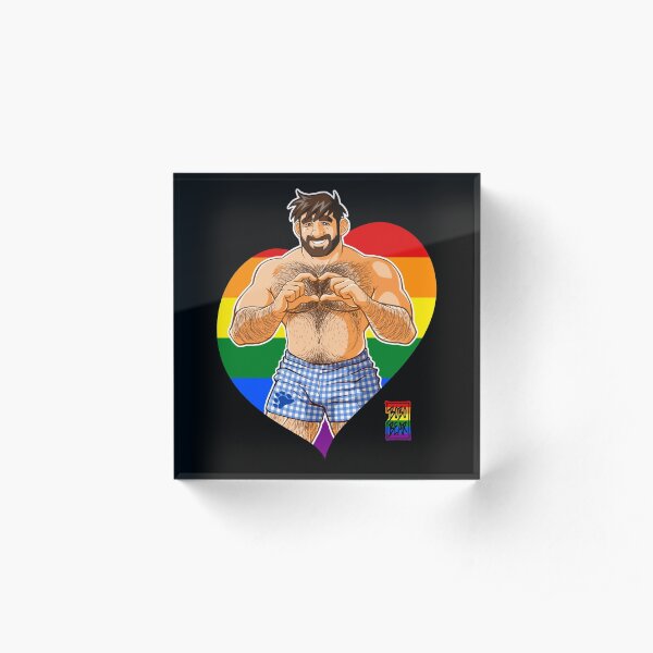 ADAM: I LOVE YOU - GAY PRIDE Acrylic Block