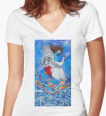 Shamayim Women's Fitted V-Neck T-Shirt