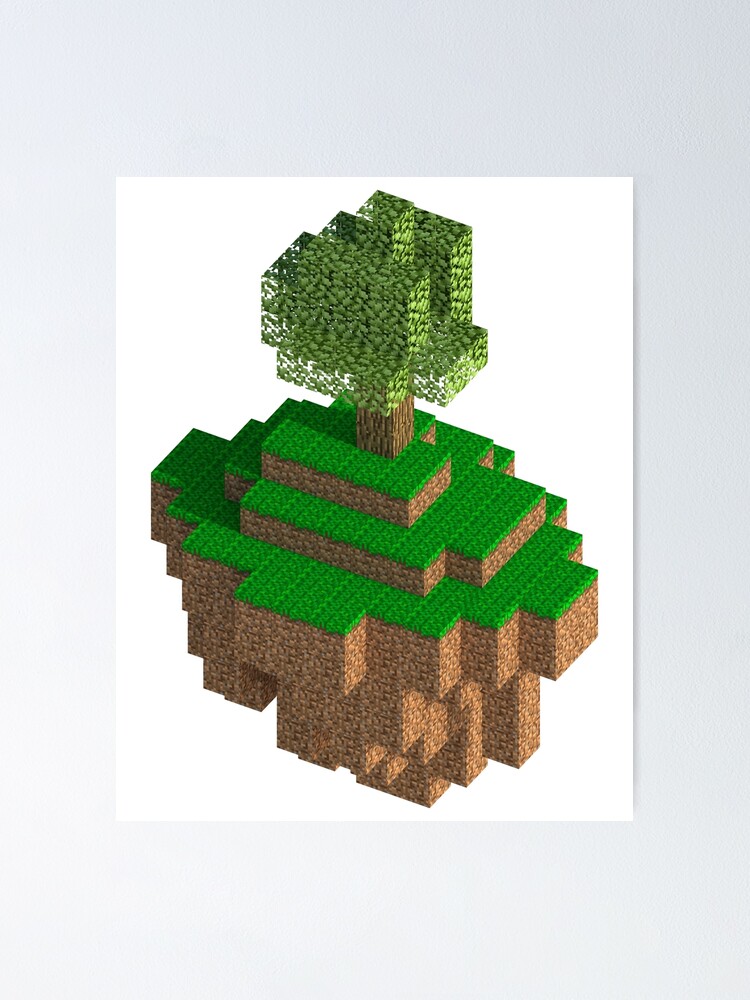 "Minecraft tree island" Poster by Skintproducts Redbubble
