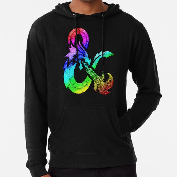 D&D Stained Glass Logo - PRIDE Lightweight Hoodie
