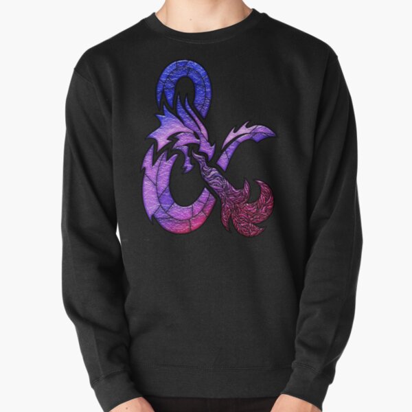 D&D Stained Glass Logo - Bi Pride Pullover Sweatshirt