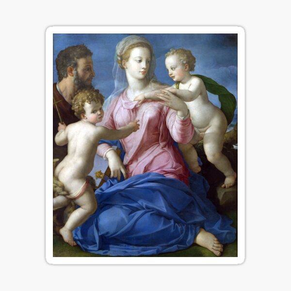 Agnolo Bronzino The Holy Family with the Infant Saint John the Baptist (Madonna Stroganoff) Sticker